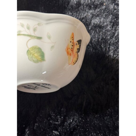 Lenox Butterfly Meadow Desert  Bowl With Floral & Butterfly Design Set Of 4 - Picture 5 of 7